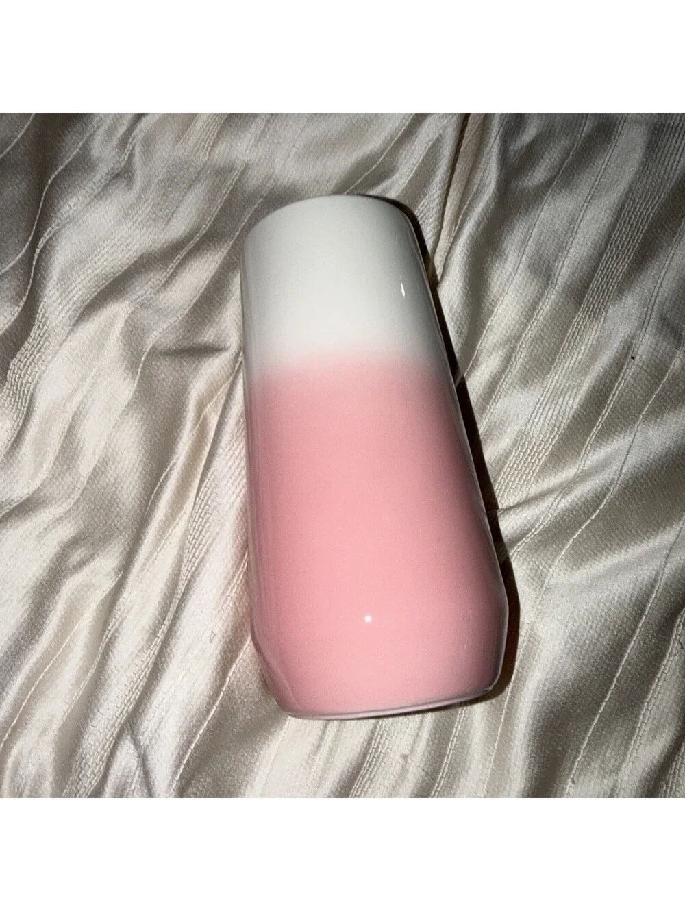 Paris Hilton Iridescent Pink white ombré Ceramic Flower Vase